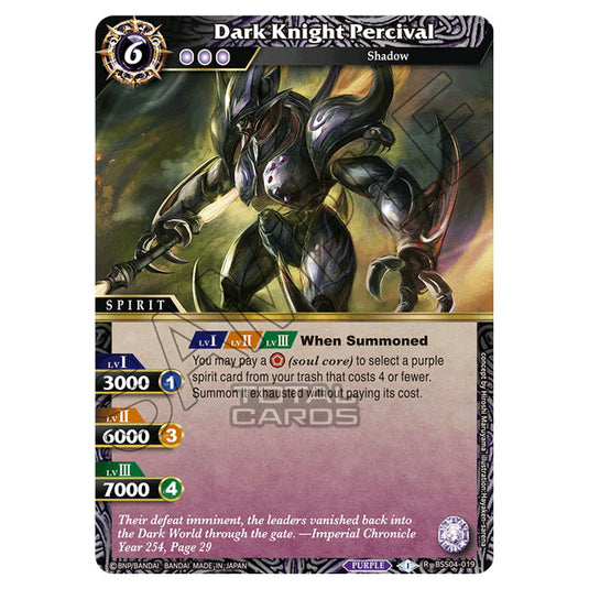 Battle Spirits Saga - BSS04 - Savior of Chaos - Dark Knight Percival (Rare) - BSS04-019