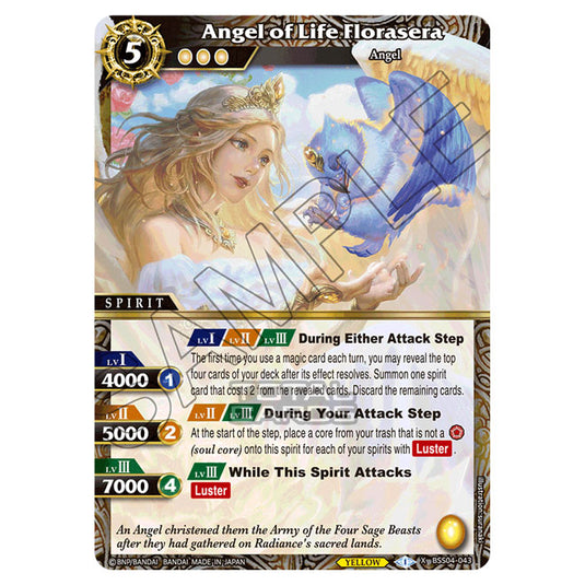 Battle Spirits Saga - BSS04 - Savior of Chaos - Angel of Life Florasera (X Rare) - BSS04-043