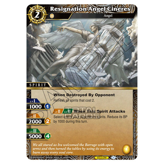 Battle Spirits Saga - BSS04 - Savior of Chaos - Resignation Angel Cineres (Uncommon) - BSS04-045