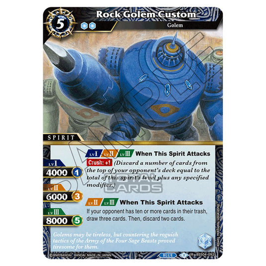 Battle Spirits Saga - BSS04 - Savior of Chaos - Rock Golem Custom (Rare) - BSS04-092