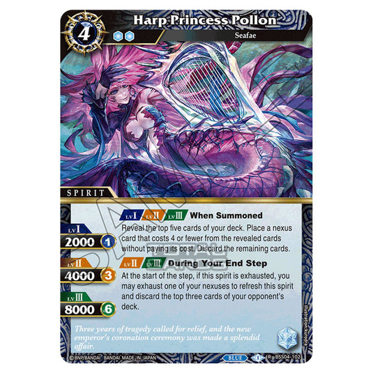 Battle Spirits Saga - BSS04 - Savior of Chaos - Harp Princess Pollon (Rare) - BSS04-102