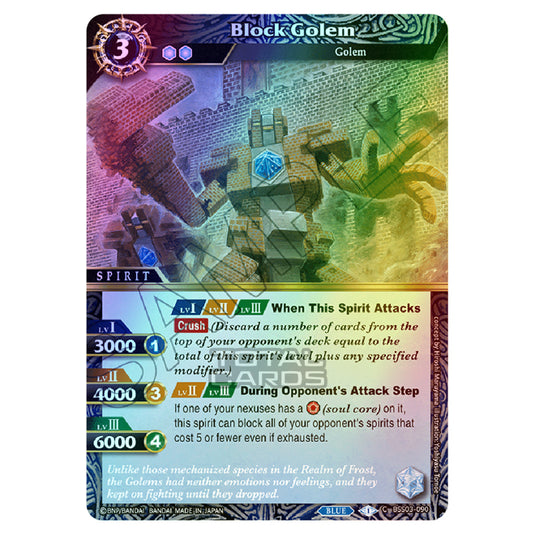 Battle Spirits Saga - Aquatic Invaders - Block Golem (Common) - BSS03-090 (Foil)