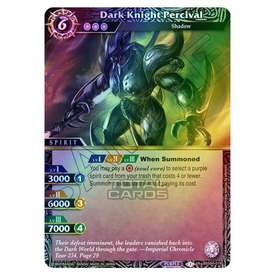 Battle Spirits Saga - BSS04 - Savior of Chaos - Dark Knight Percival (Rare) - BSS04-019 (Foil)