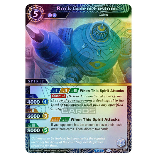 Battle Spirits Saga - BSS04 - Savior of Chaos - Rock Golem Custom (Rare) - BSS04-092 (Foil)