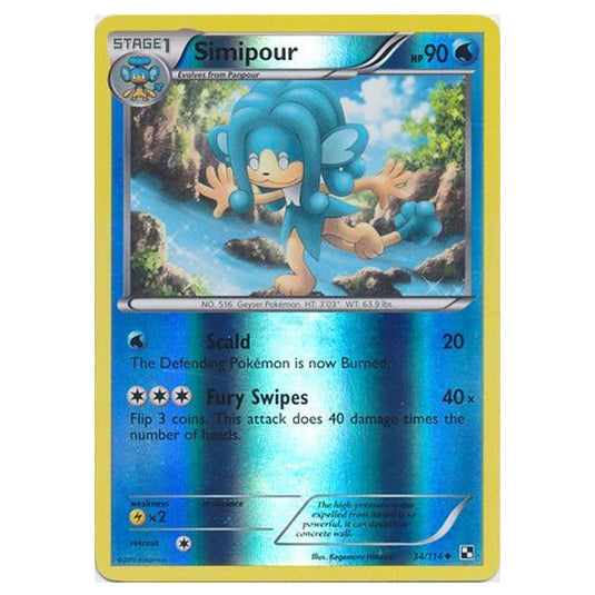 Pokemon - Black & White - (Reverse Holo) Simipour 34/114