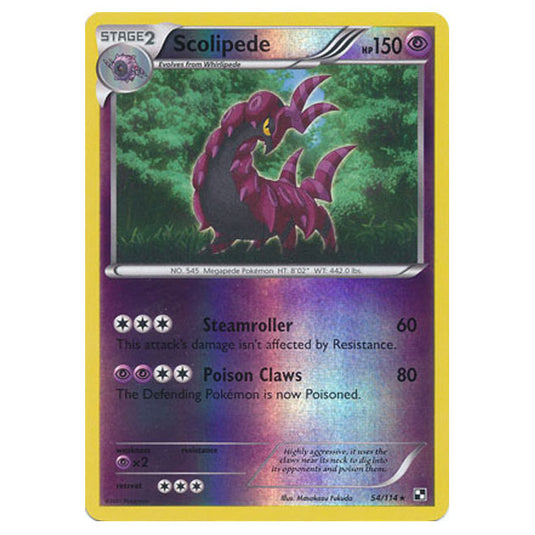 Pokemon - Black & White - (Reverse Holo) Scolipede 54/114