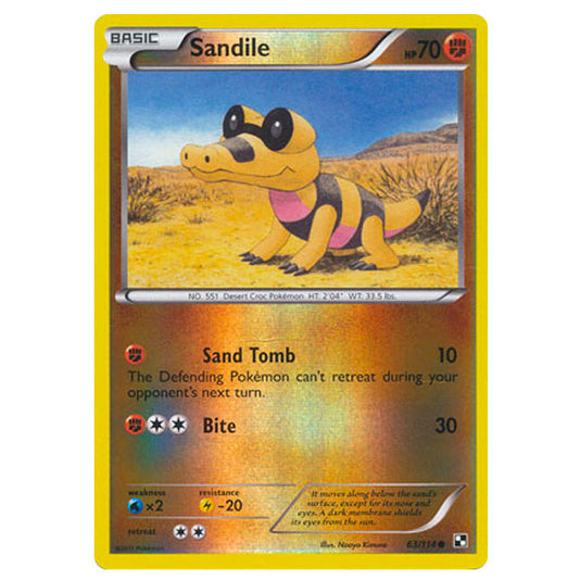 Pokemon - Black & White - (Reverse Holo) Sandile 63/114