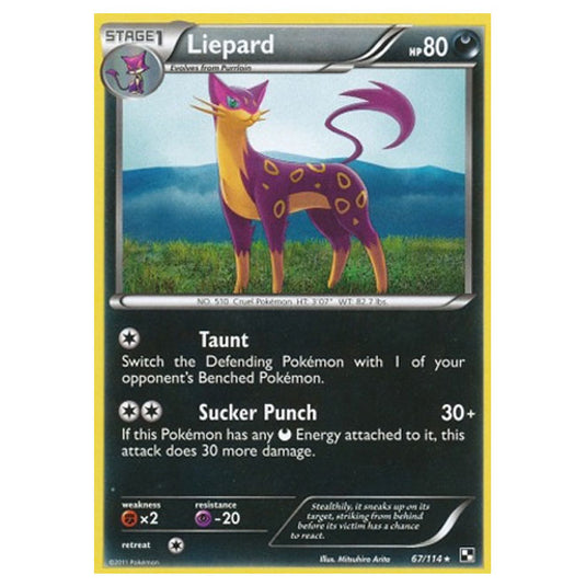 Pokemon - Black & White - (Reverse Holo) Liepard 67/114