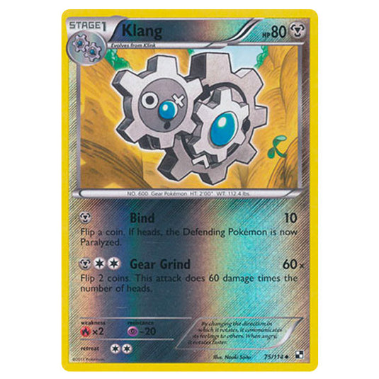 Pokemon - Black & White - (Reverse Holo) Klang 75/114