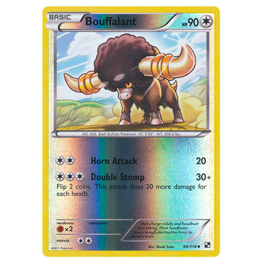 Pokemon - Black & White - (Reverse Holo) Bouffalant 90/114