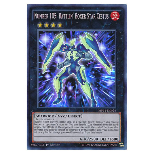 Yu-Gi-Oh! - 2014 Mega-Tin Mega Pack - Number 105: Battlin' Boxer Star Cestus (Super Rare) MP14-EN028