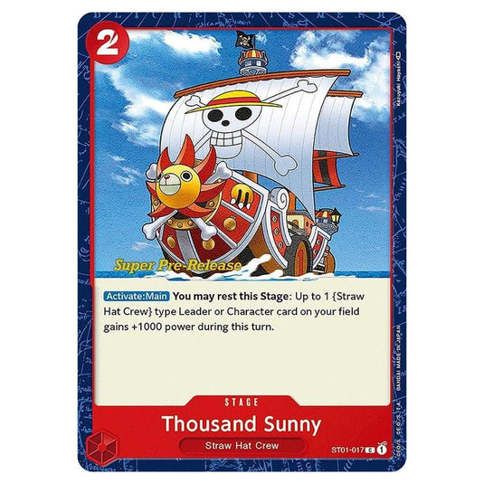 One Piece - ST-01: Starter Deck - Straw Hat Crew - Super Pre-Release - Thousand Sunny - ST01-017p