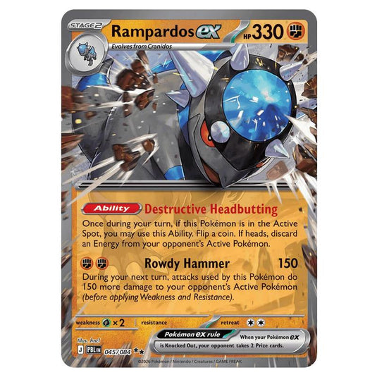 Pokemon - Mega Evolution - Pitch Black - Rampardos ex - 045/084