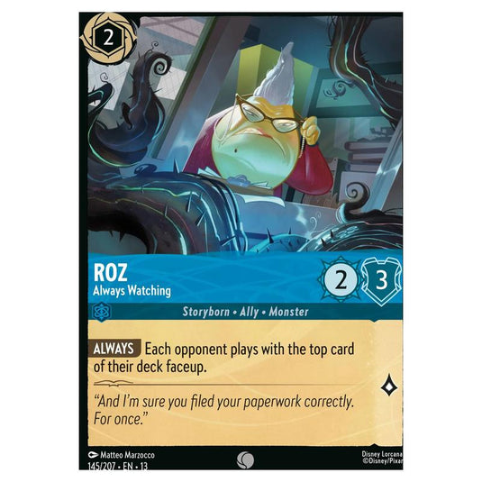 Lorcana - Attack of the Vine! - Roz - Always Watching (Common) - 145/207