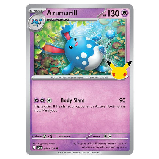 Pokemon - 30th Celebration - Azumarill - 068/128