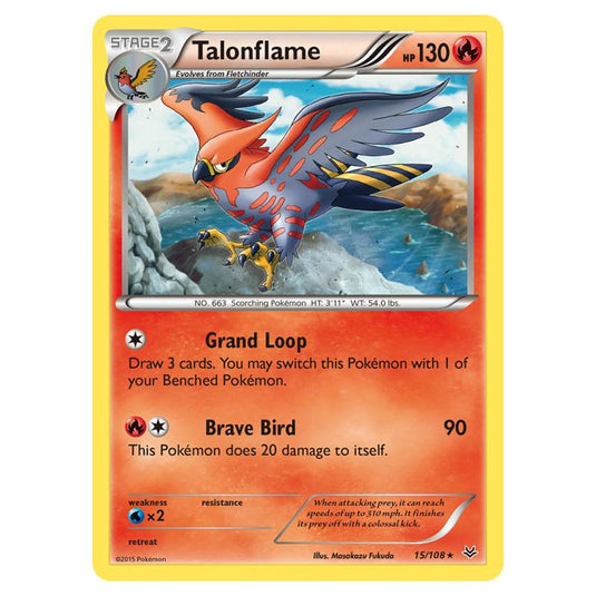 Pokemon - XY - Roaring Skies - Talonflame - 15/108 (Reverse Holo)