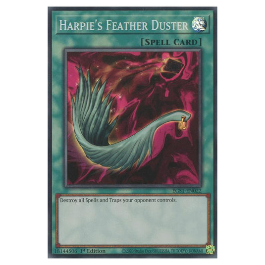 Yu-Gi-Oh! - Egyptian God Deck - Slifer the Sky Dragon - Harpie\'s Feather Duster (Super Rare) EGS1-EN022