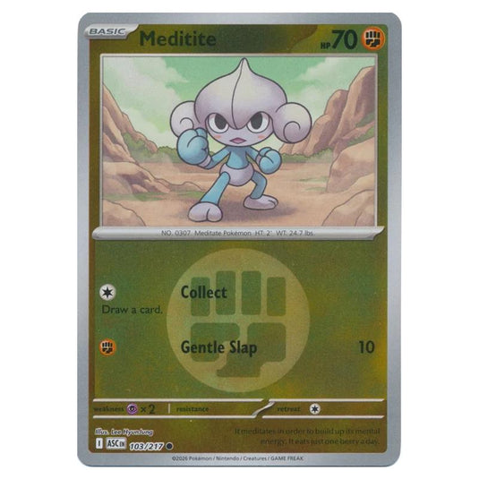 Pokemon - Mega Evolution - Ascended Heroes - Energy Reverse Holo - Meditite - 103/217