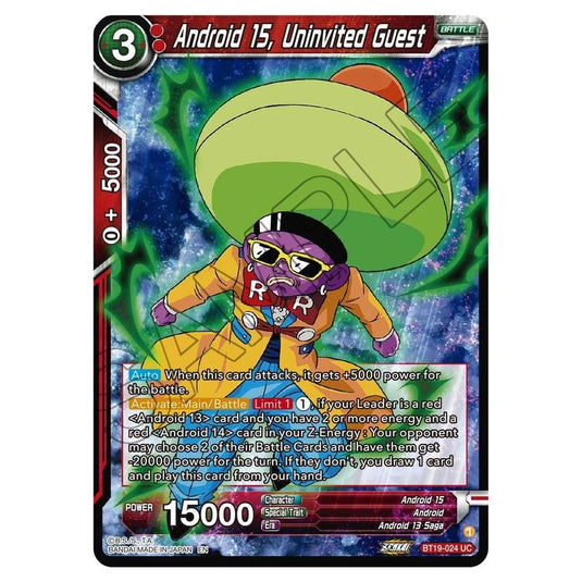 Dragon Ball Super - Fighter's Ambition - Android 15, Uninvited Guest - BT19-024