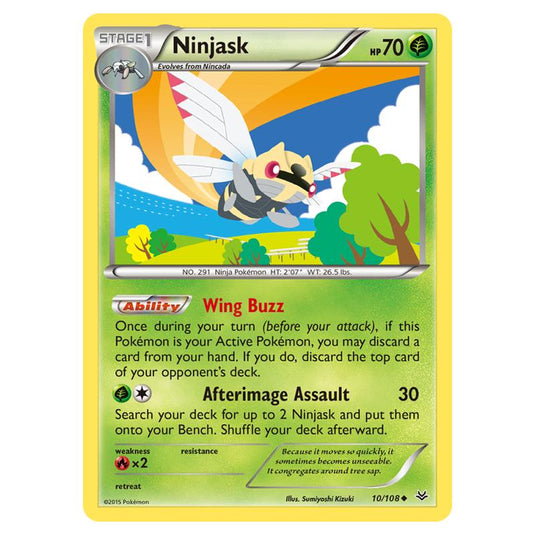 Pokemon - XY - Roaring Skies - Ninjask - 10/108 (Reverse Holo)