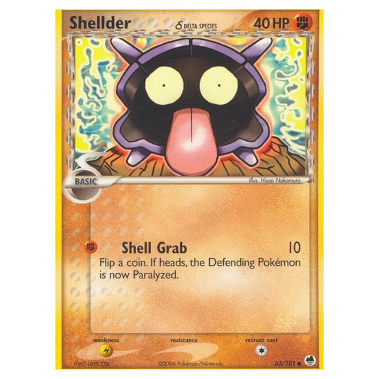 Pokemon - EX Dragon Frontiers - Shellder δ Delta Species - 063