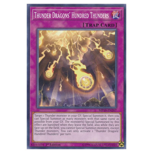 Yu-Gi-Oh! - 2019 Gold Sarcophagus Tin Mega Pack - Thunder Dragons' Hundred Thunders (Common) MP19-EN207