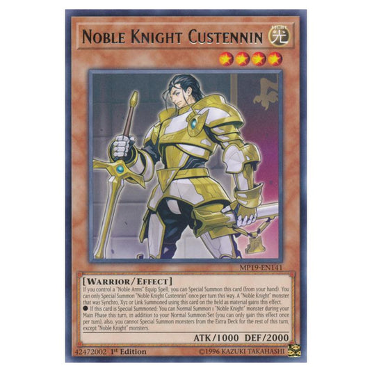 Yu-Gi-Oh! - 2019 Gold Sarcophagus Tin Mega Pack - Noble Knight Custennin (Rare) MP19-EN141