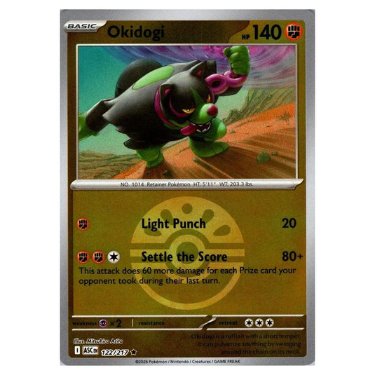 Pokemon - Mega Evolution - Ascended Heroes - Ball & Rocket Reverse Holo - Okidogi - 122/217