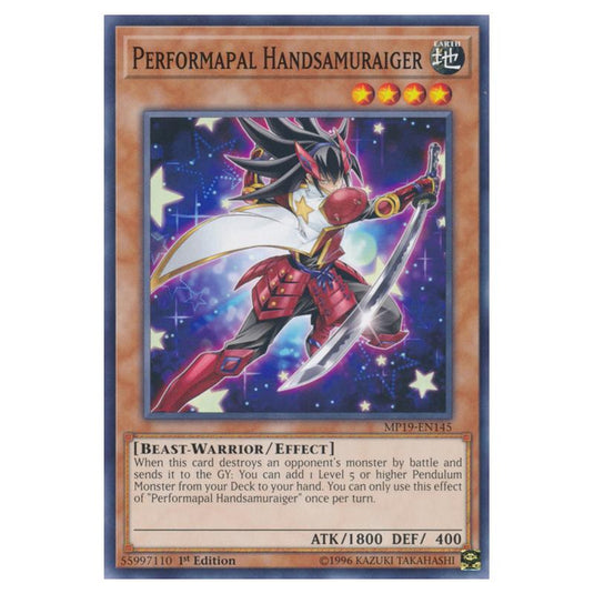 Yu-Gi-Oh! - 2019 Gold Sarcophagus Tin Mega Pack - Performapal Handsamuraiger (Common) MP19-EN145