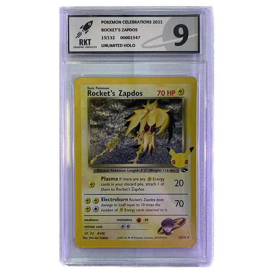 Pokemon - Sword & Shield - Celebrations - Classic Collection - Rocket's Zapdos (Gym Challenge) - 15/132 - Graded