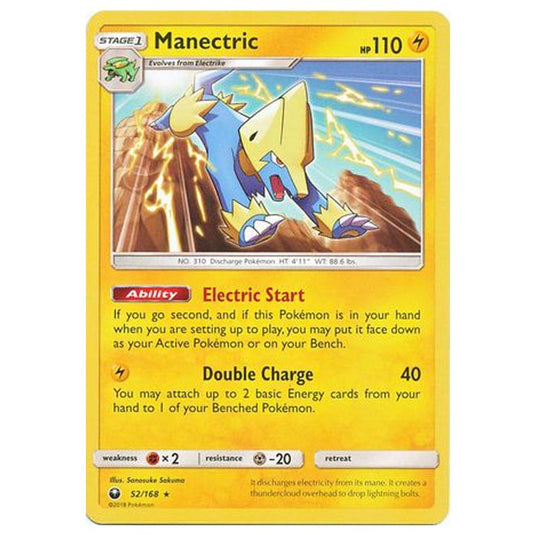 Pokemon - Sun & Moon - Celestial Storm - Manectric - 52/168