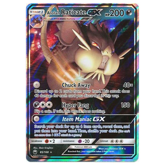 Pokemon - Sun & Moon - Celestial Storm - Alolan Raticate-GX - 85/168