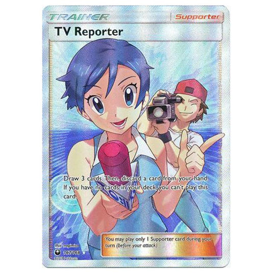 Pokemon - Sun & Moon - Celestial Storm - TV Reporter - (Full Art) - 167/168