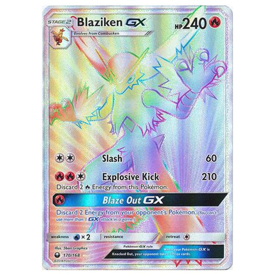 Pokemon - Sun & Moon - Celestial Storm - Blaziken-GX (Rainbow Rare) - 170/168