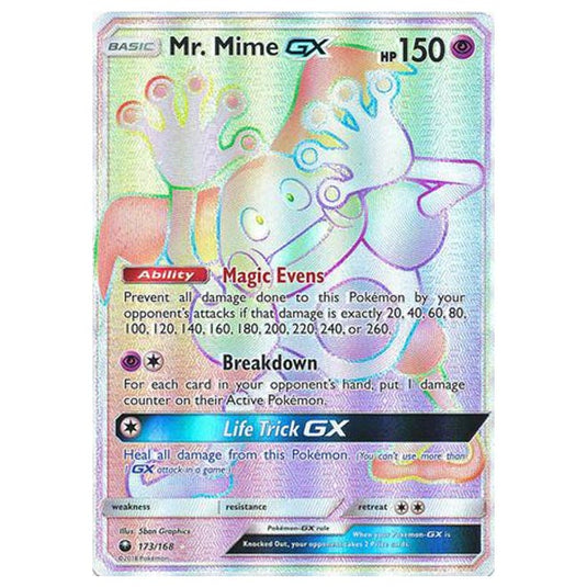 Pokemon - Sun & Moon - Celestial Storm - Mr. Mime-GX (Rainbow Rare) - 173/168