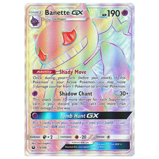 Pokemon - Sun & Moon - Celestial Storm - Banette-GX (Rainbow Rare) - 174/168