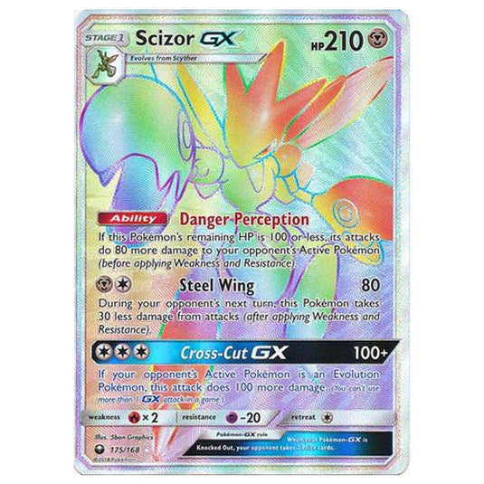 Pokemon - Sun & Moon - Celestial Storm - Scizor-GX (Rainbow Rare) - 175/168