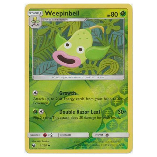 Pokemon - Sun & Moon - Celestial Storm - Weepinbell (Reverse Holo) - 2/168