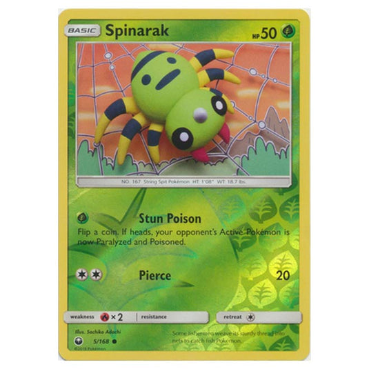 Pokemon - Sun & Moon - Celestial Storm - Spinarak (Reverse Holo) - 5/168