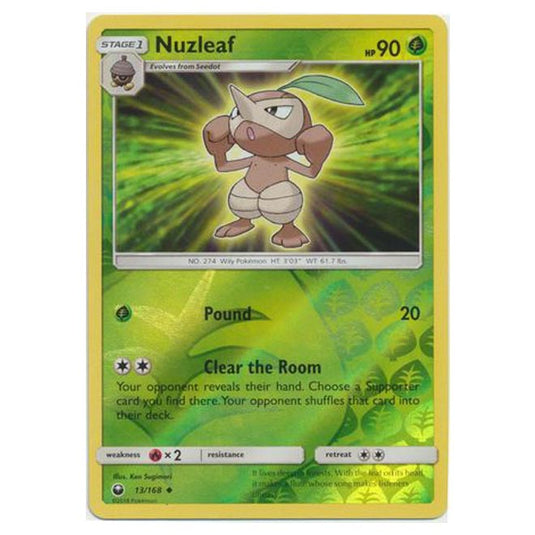 Pokemon - Sun & Moon - Celestial Storm - Nuzleaf (Reverse Holo) - 13/168