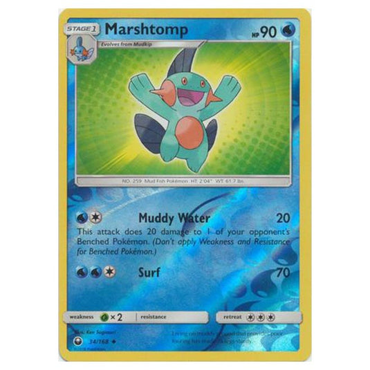 Pokemon - Sun & Moon - Celestial Storm - Marshtomp (Reverse Holo) - 34/168