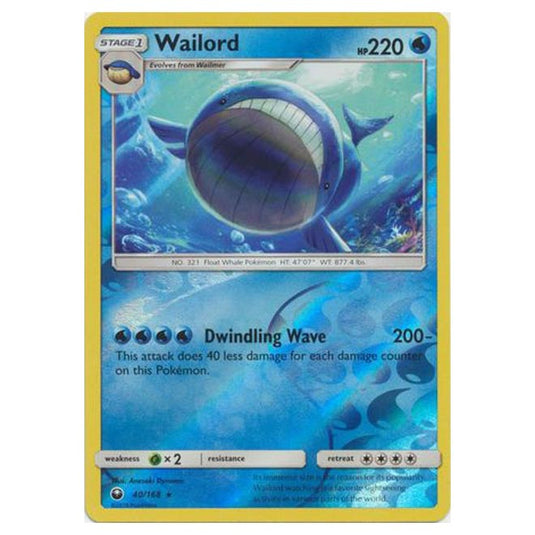 Pokemon - Sun & Moon - Celestial Storm - Wailord (Reverse Holo) - 40/168