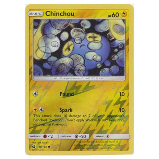 Pokemon - Sun & Moon - Celestial Storm - Chinchou (Reverse Holo) - 49/168