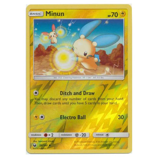 Pokemon - Sun & Moon - Celestial Storm - Minun (Reverse Holo) - 54/168