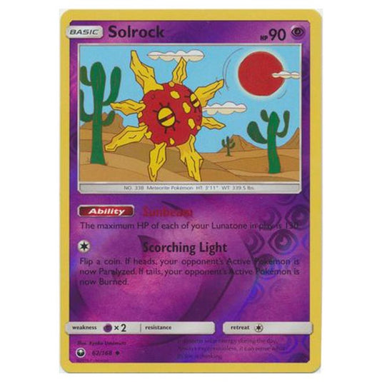 Pokemon - Sun & Moon - Celestial Storm - Solrock (Reverse Holo) - 62/168