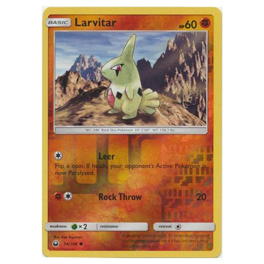 Pokemon - Sun & Moon - Celestial Storm - Larvitar (Reverse Holo) - 74/168