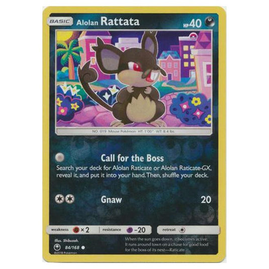 Pokemon - Sun & Moon - Celestial Storm - Alolan Rattata (Reverse Holo) - 84/168