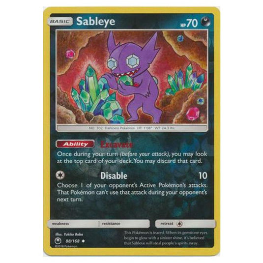 Pokemon - Sun & Moon - Celestial Storm - Sableye (Reverse Holo) - 88/168