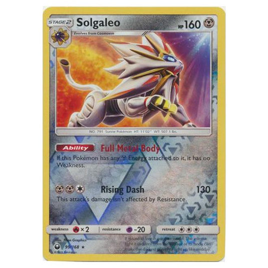 Pokemon - Sun & Moon - Celestial Storm - Solgaleo (Reverse Holo) - 99/168