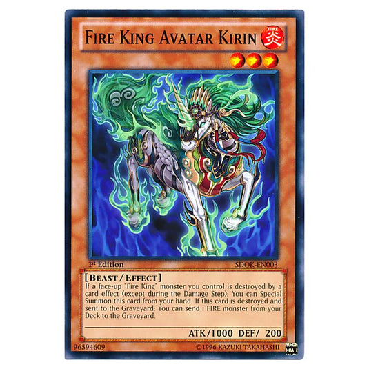 Yu-Gi-Oh! - Onslaught of the Fire Kings Structure Deck - Fire King Avatar Kirin (Common) SDOK-EN003